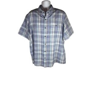 Weatherproof Vintage Men Regular fit Short Sleeve Button-Up Shirt XXL Blue‎ Hues